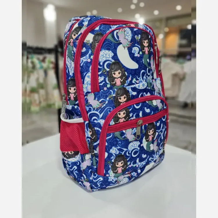 کوله پشتی مدرسه دخترانه طرح پری دریایی آبی