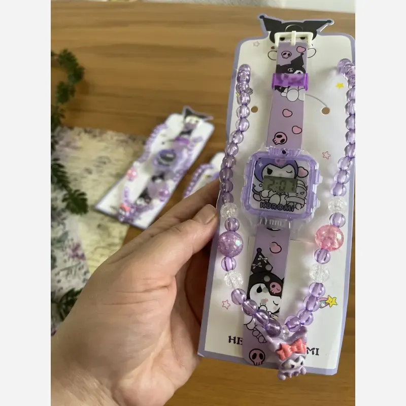 ست ساعت و گردنبند دخترانه کرومی وارداتی
