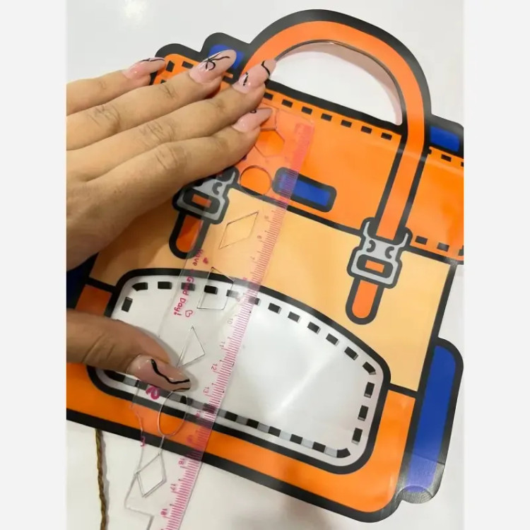 زیپ کیپ فانتزی مربعی طرح کیف ابعاد 16 در 16 سانتیمتر