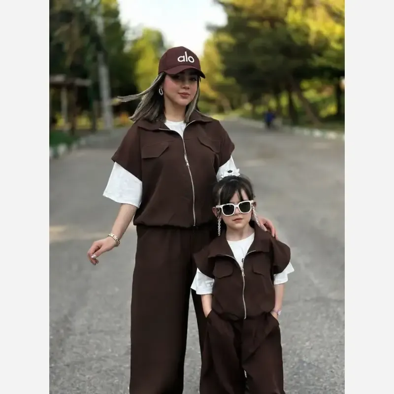 ست سه تیکه دخترانه وست و تیشرت و شلوار سایز 45 تا 60